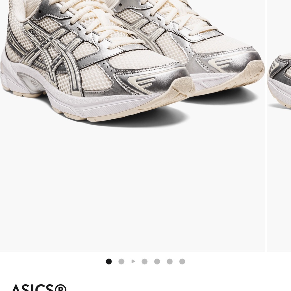 ASICS unisex  GEL-1130 Cream and Silver Athletic Shoes women 10 men’s 8.5 - Picture 5 of 5